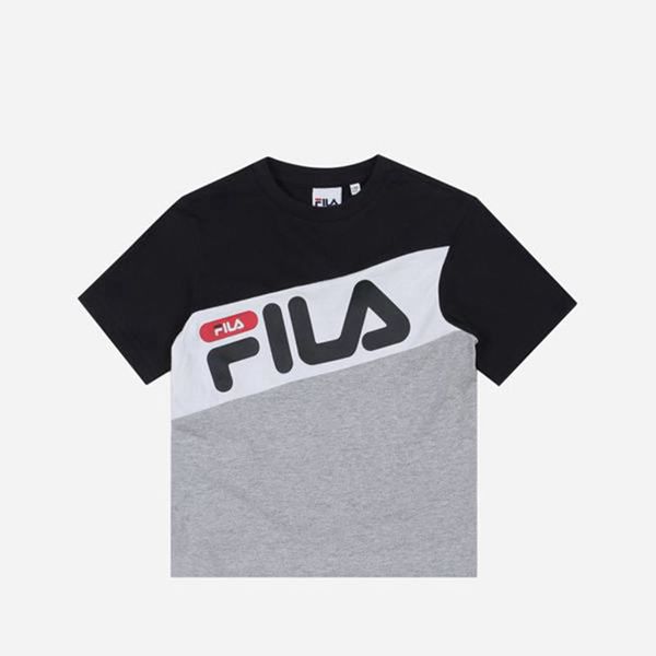 Fila Tričká Detske Čierne - Crew Neck S/S Vypredaj - Slovakia 18546-LWHN